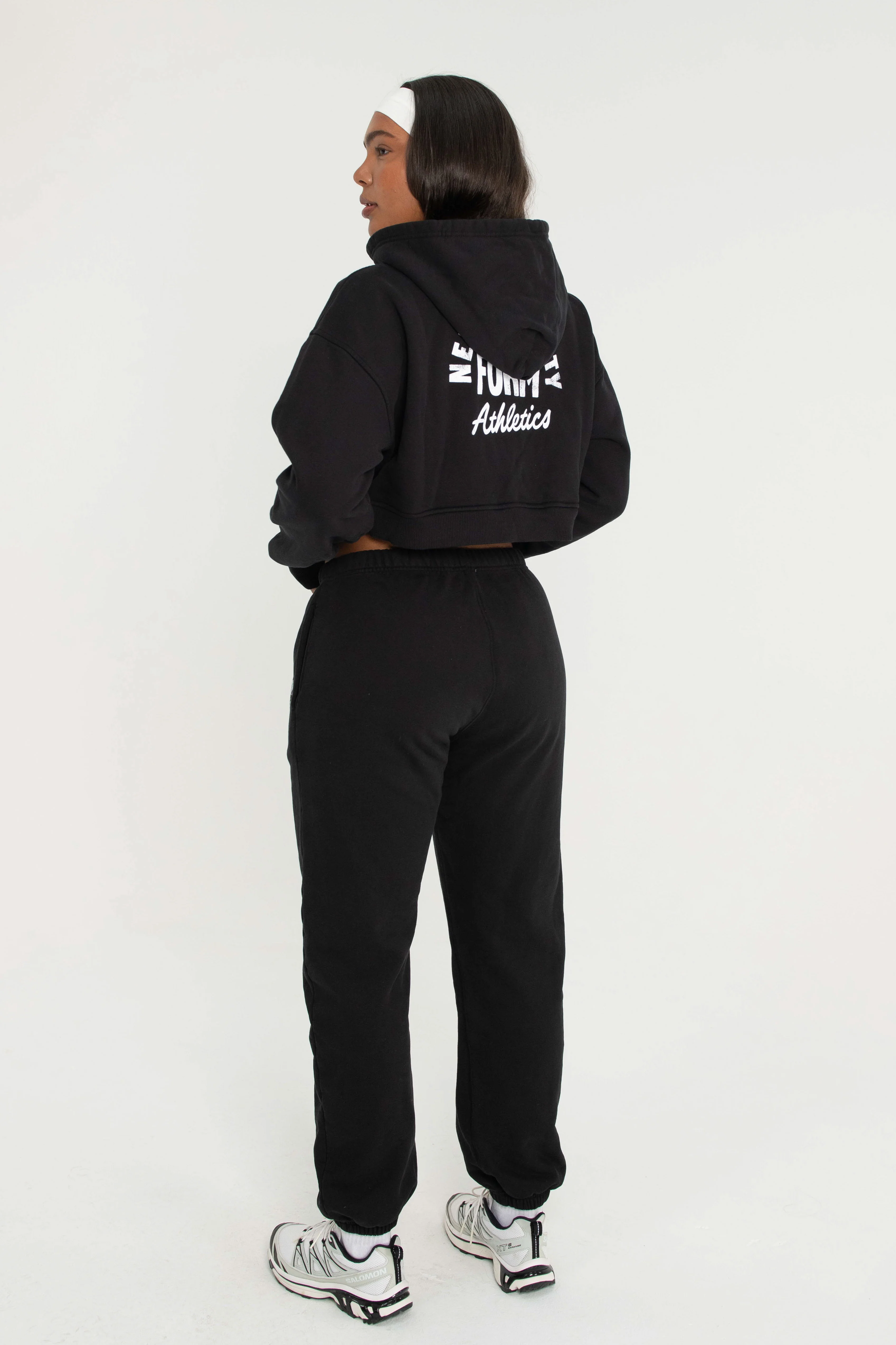 Cropped Zip Up - Black - Image 5