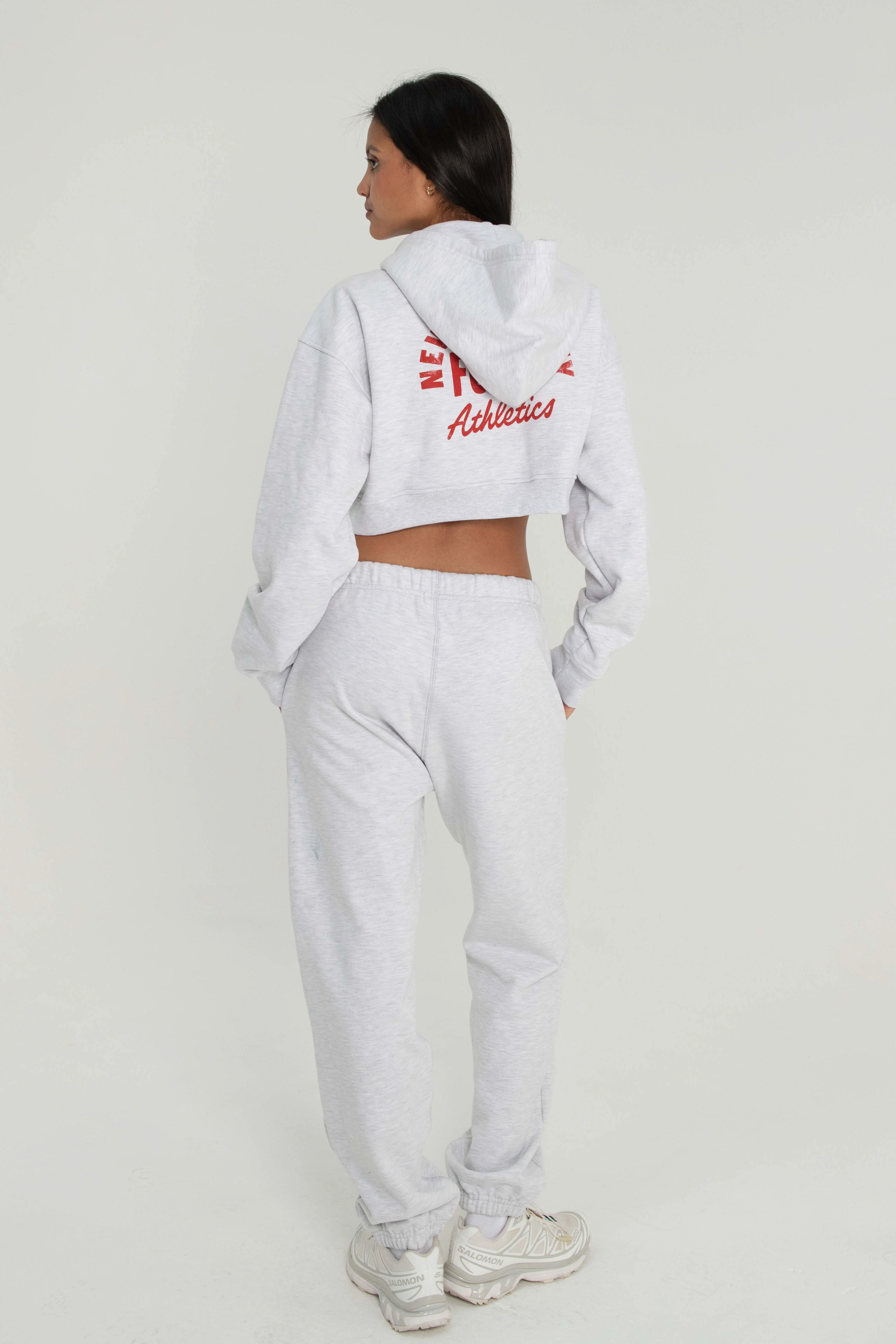 Cropped Zip Up - Heather Grey - Image 7
