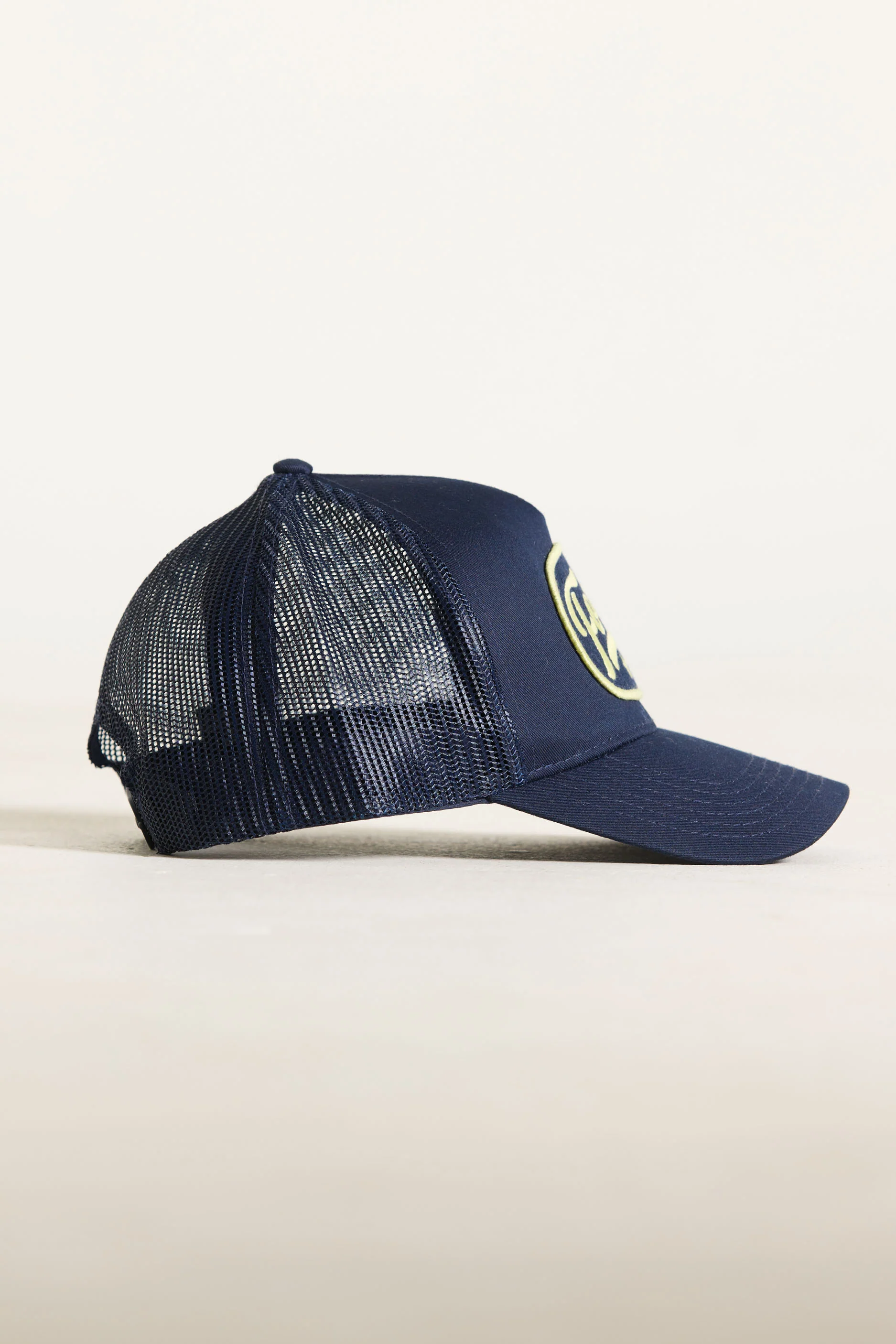 FORM Patch Trucker Hat - Navy/Lemon - Image 3