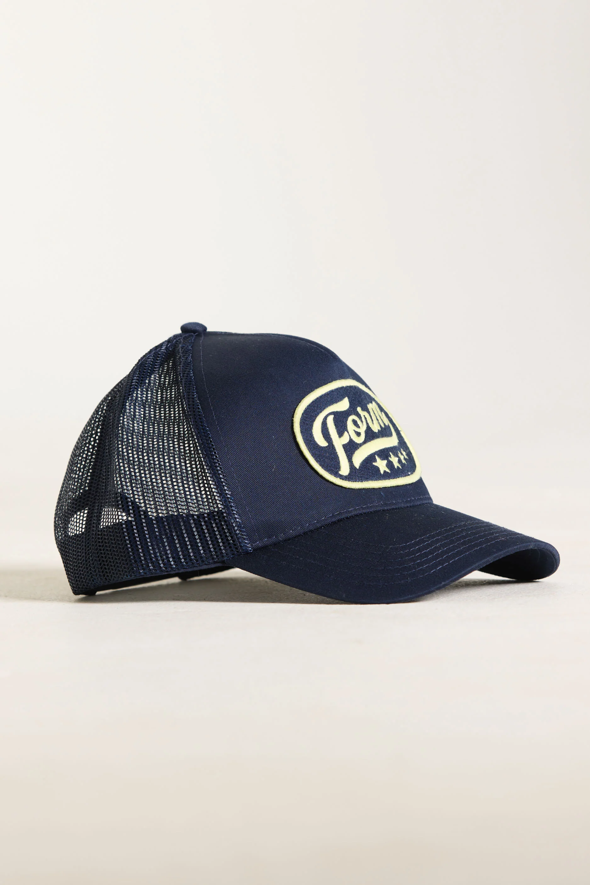 FORM Patch Trucker Hat - Navy/Lemon - Image 4