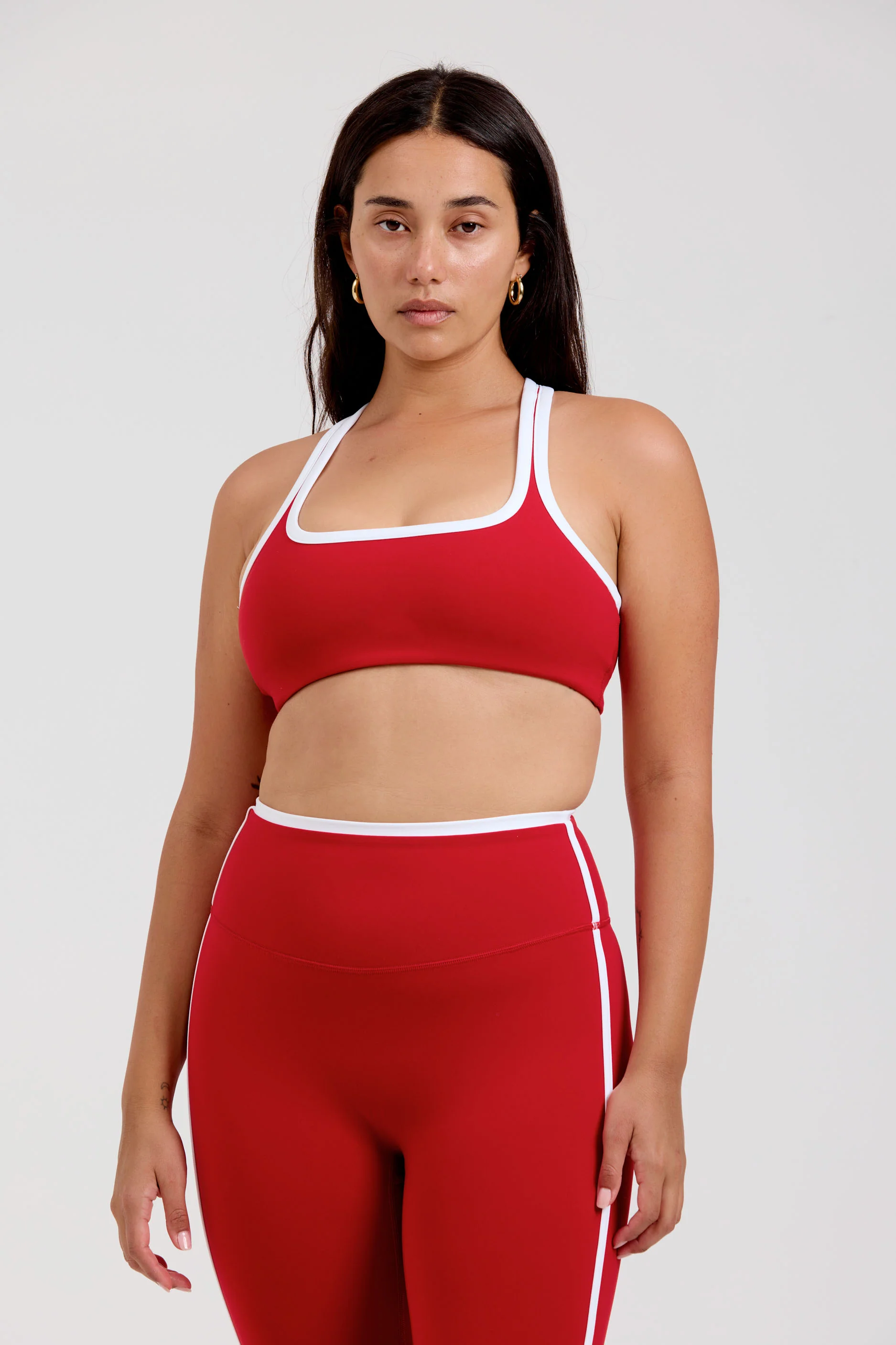 Reversible Racer Bra - Cherry/White - Sweetheart/White - Image 3