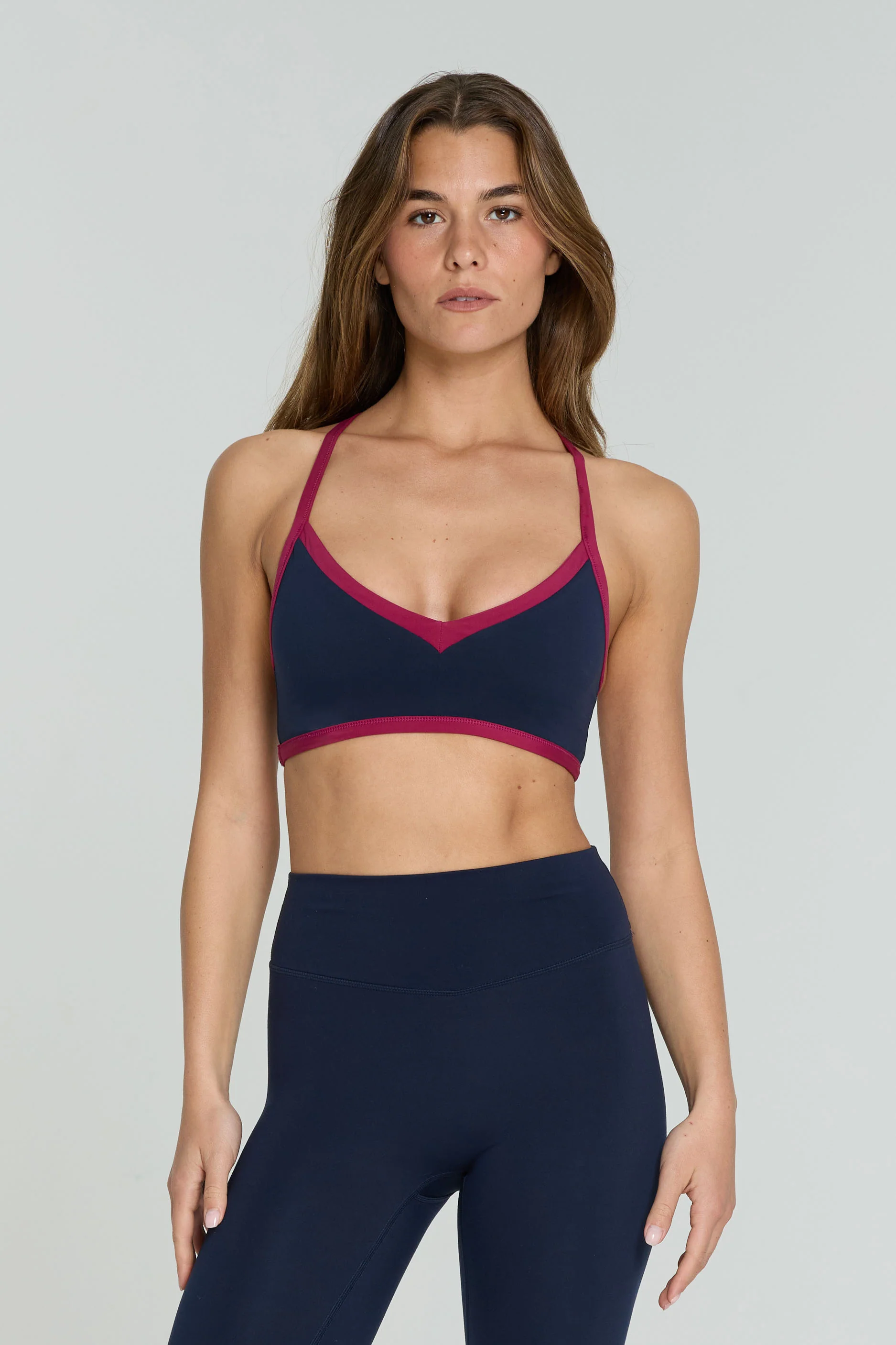 Reversible V-Neck Bra - Espresso/Crush - Navy/Crush - Image 7