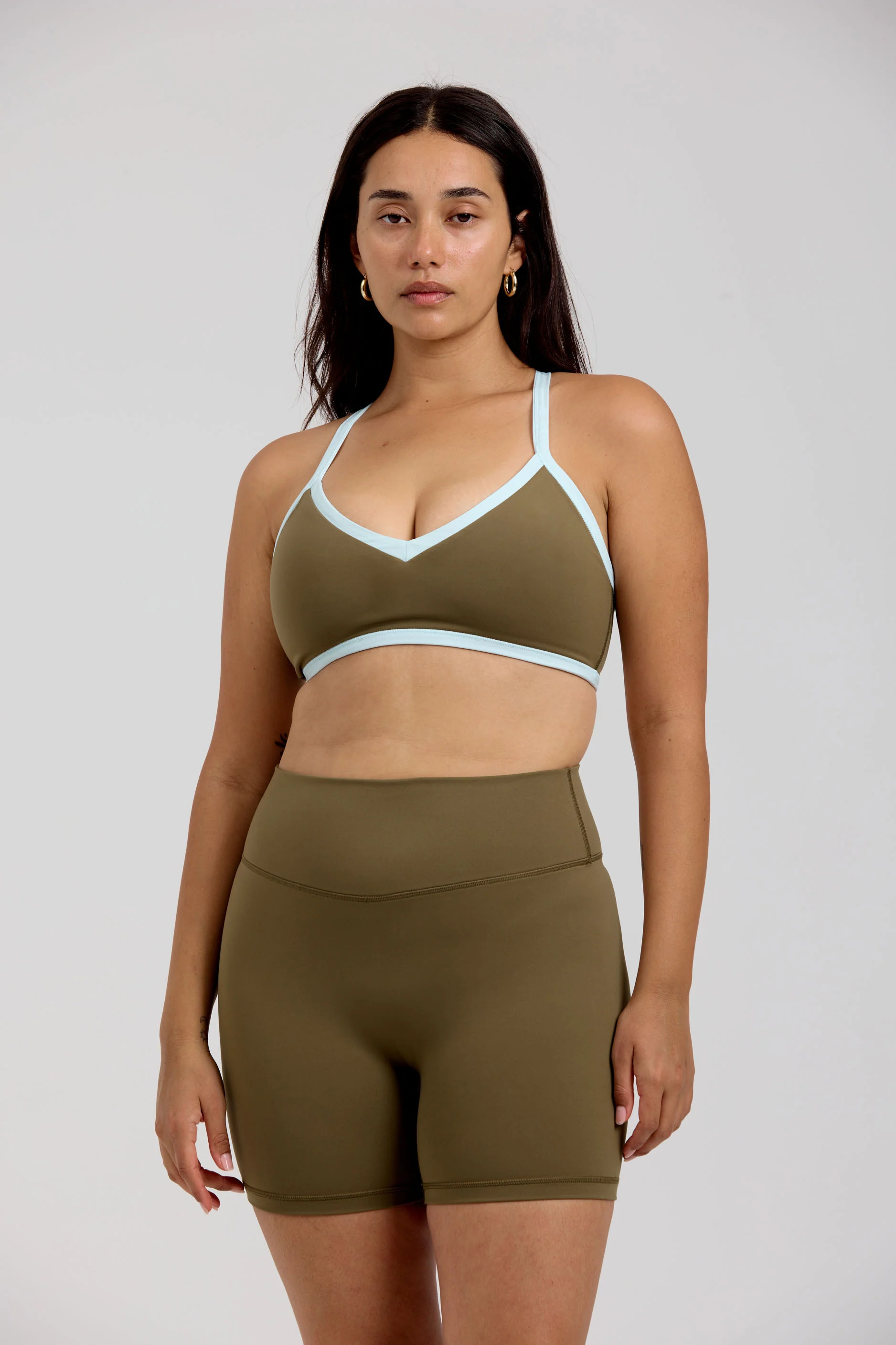 Reversible V-Neck Bra - Navy/Dolphin - Palm/Dolphin - Image 6