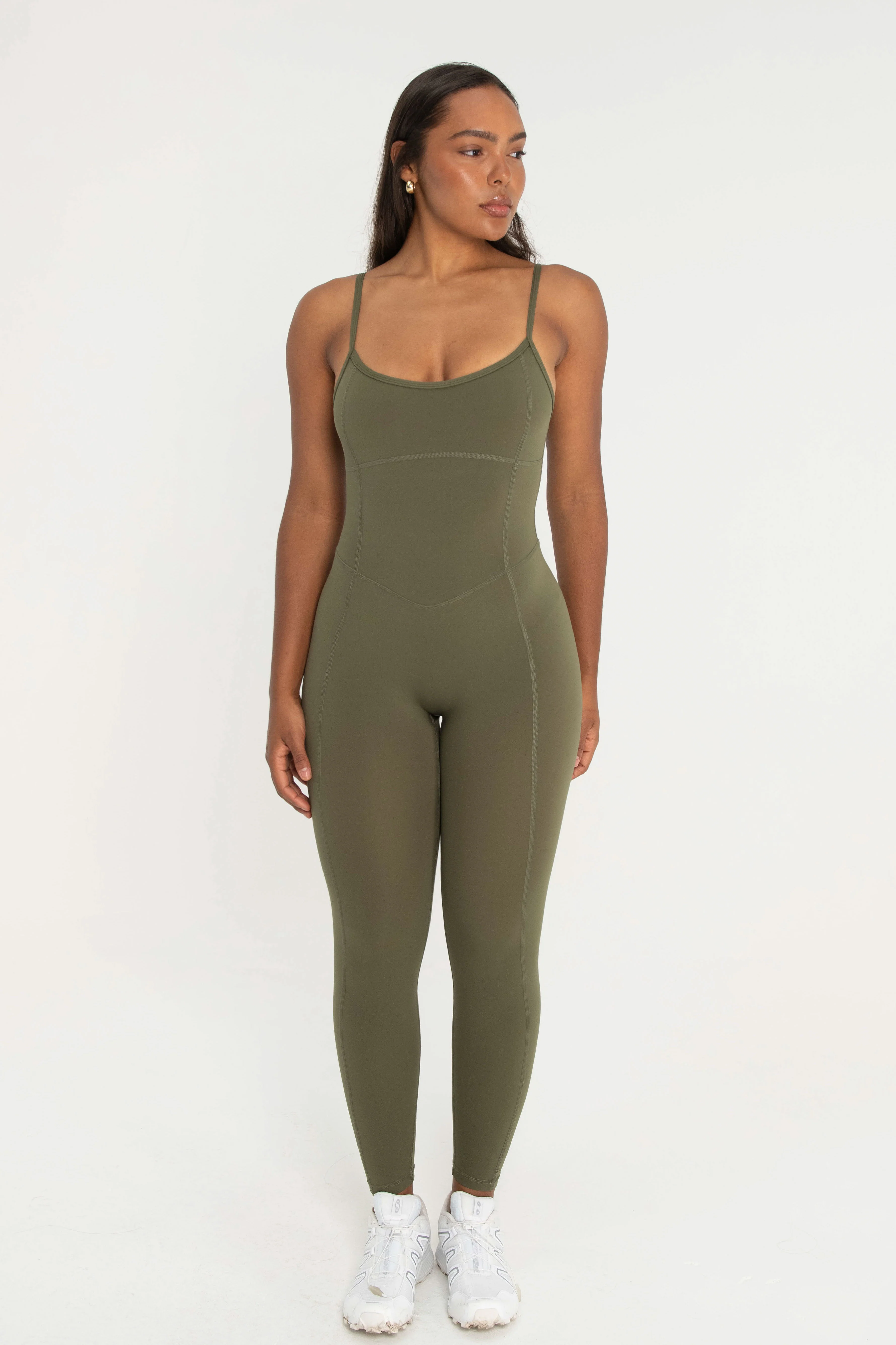 Scoop Neck Onesie - Olive - Image 2