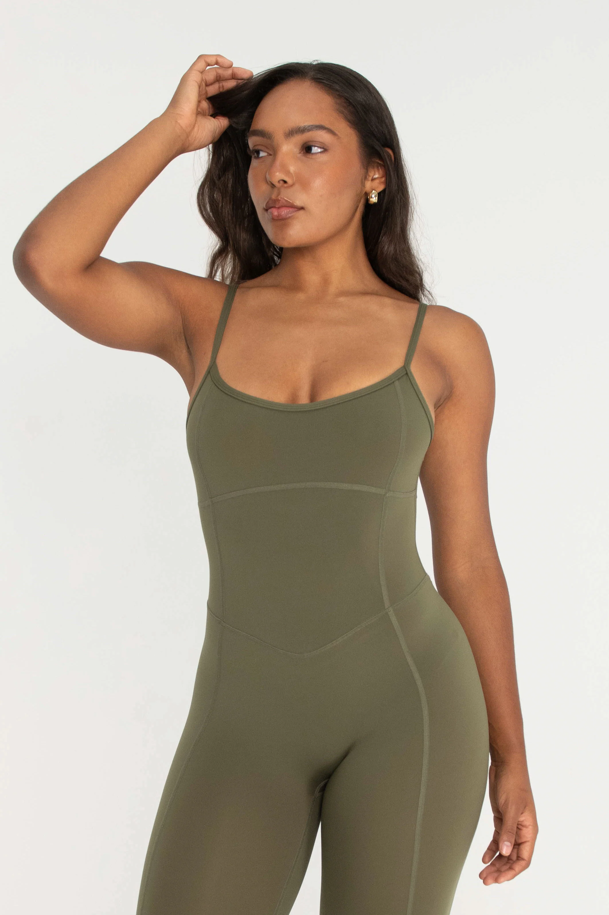 Scoop Neck Onesie - Olive - Image 3