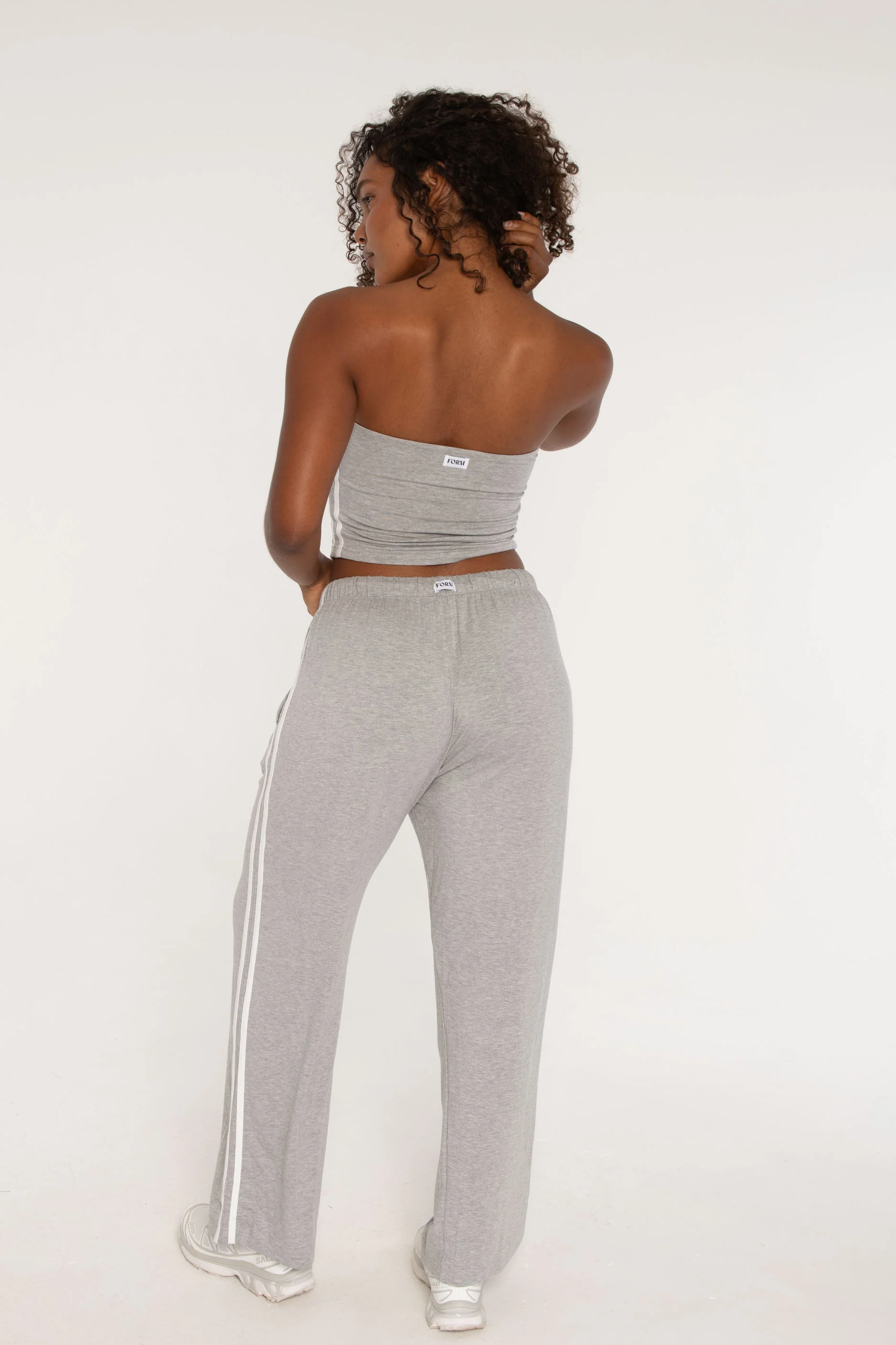 Stripe Tube Top - Heather Grey/White - Image 3