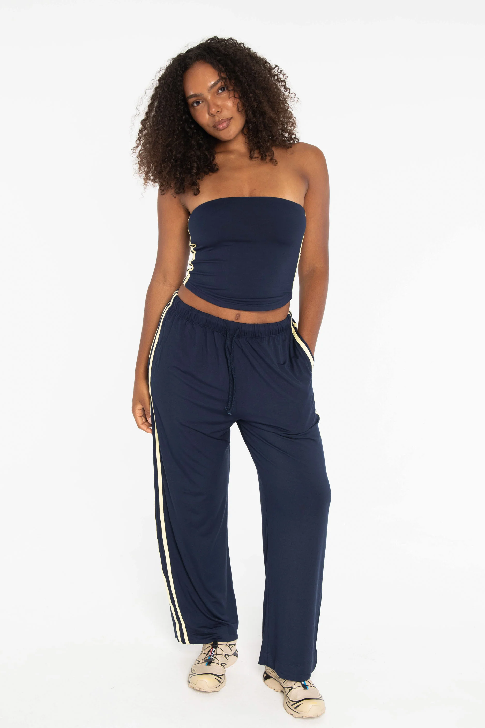 Stripe Tube Top - Navy/Lemon - Image 5