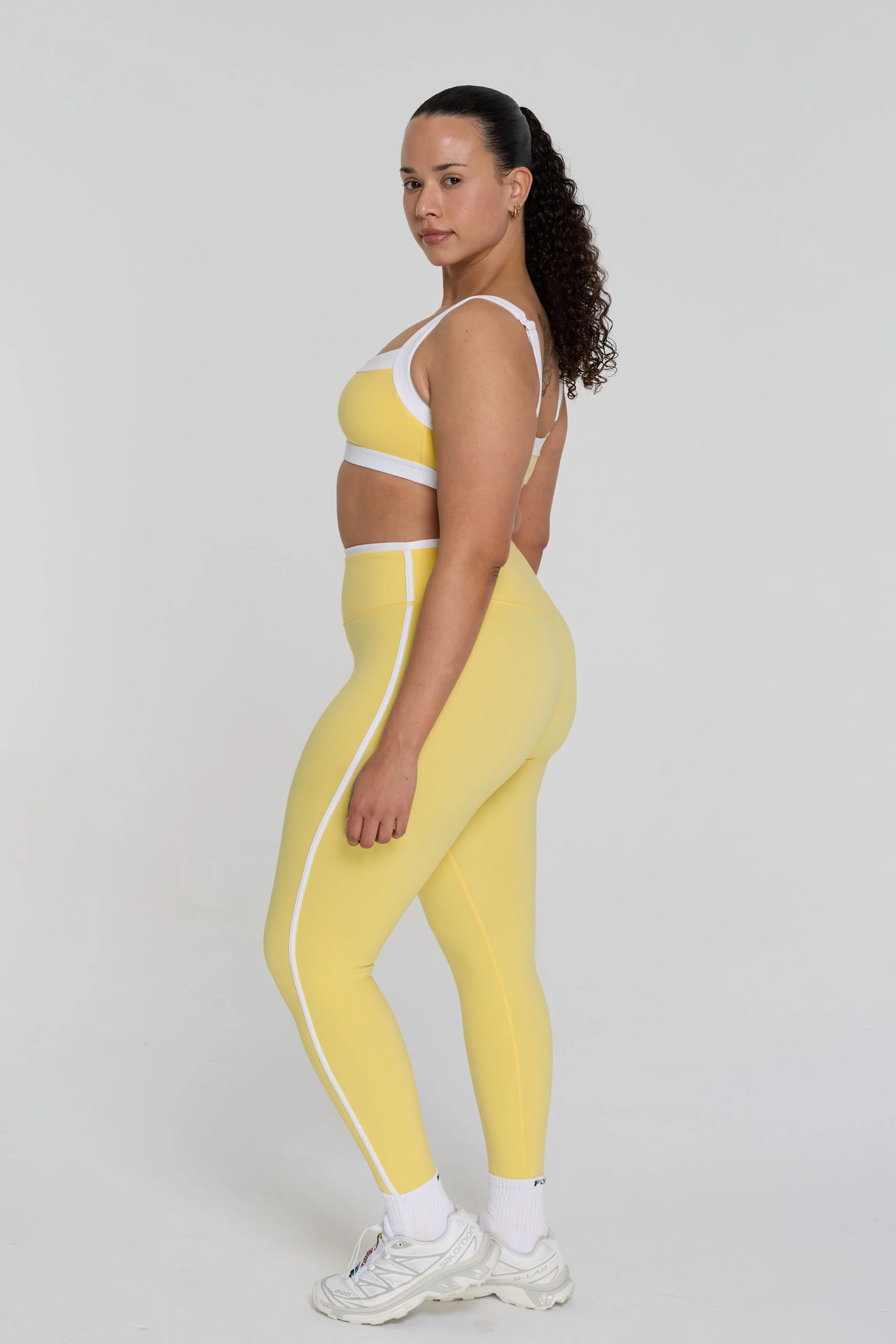 Two Tone Leggings - Daisy/White - Image 4