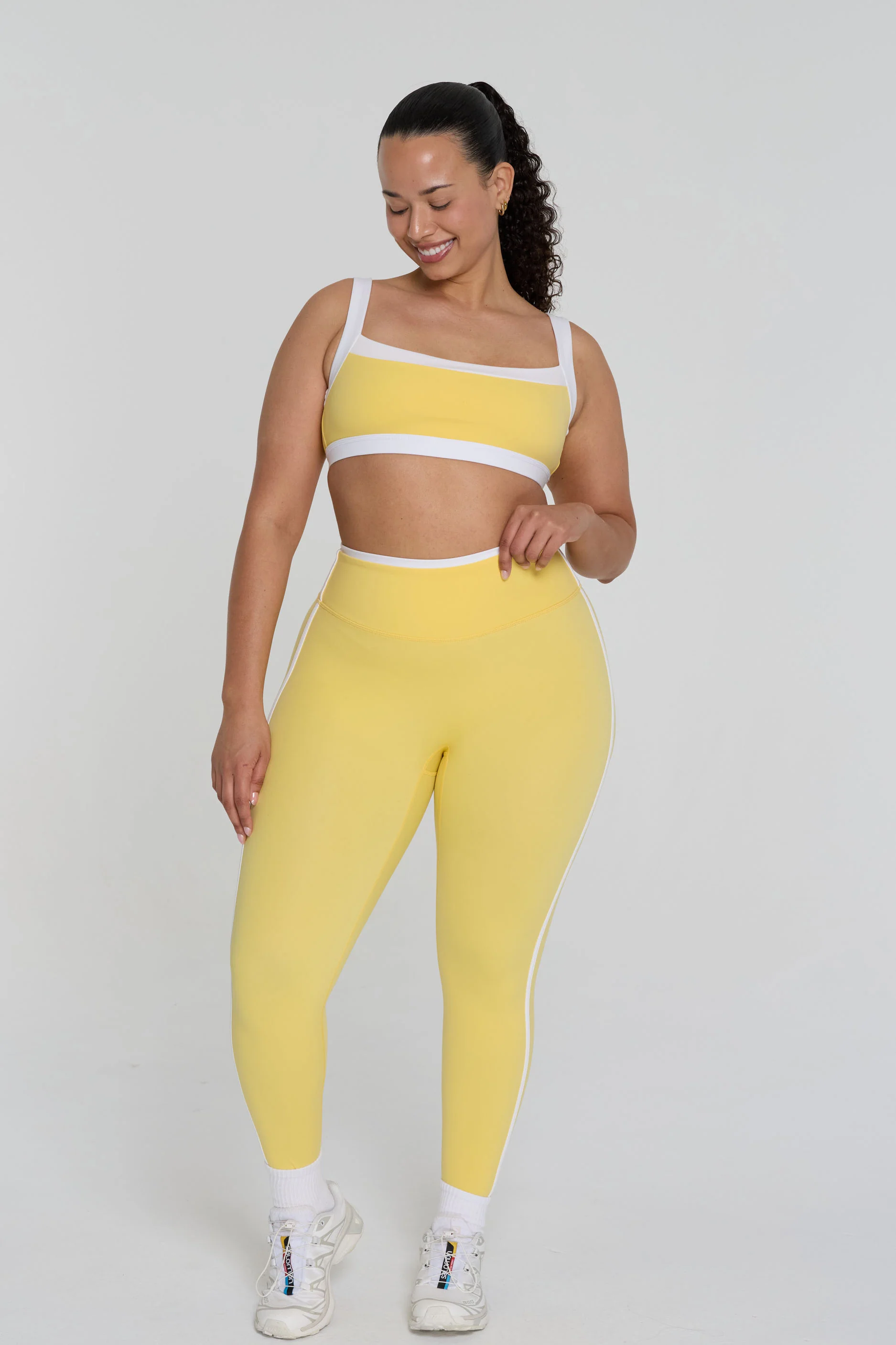 Two Tone Leggings - Daisy/White - Image 5