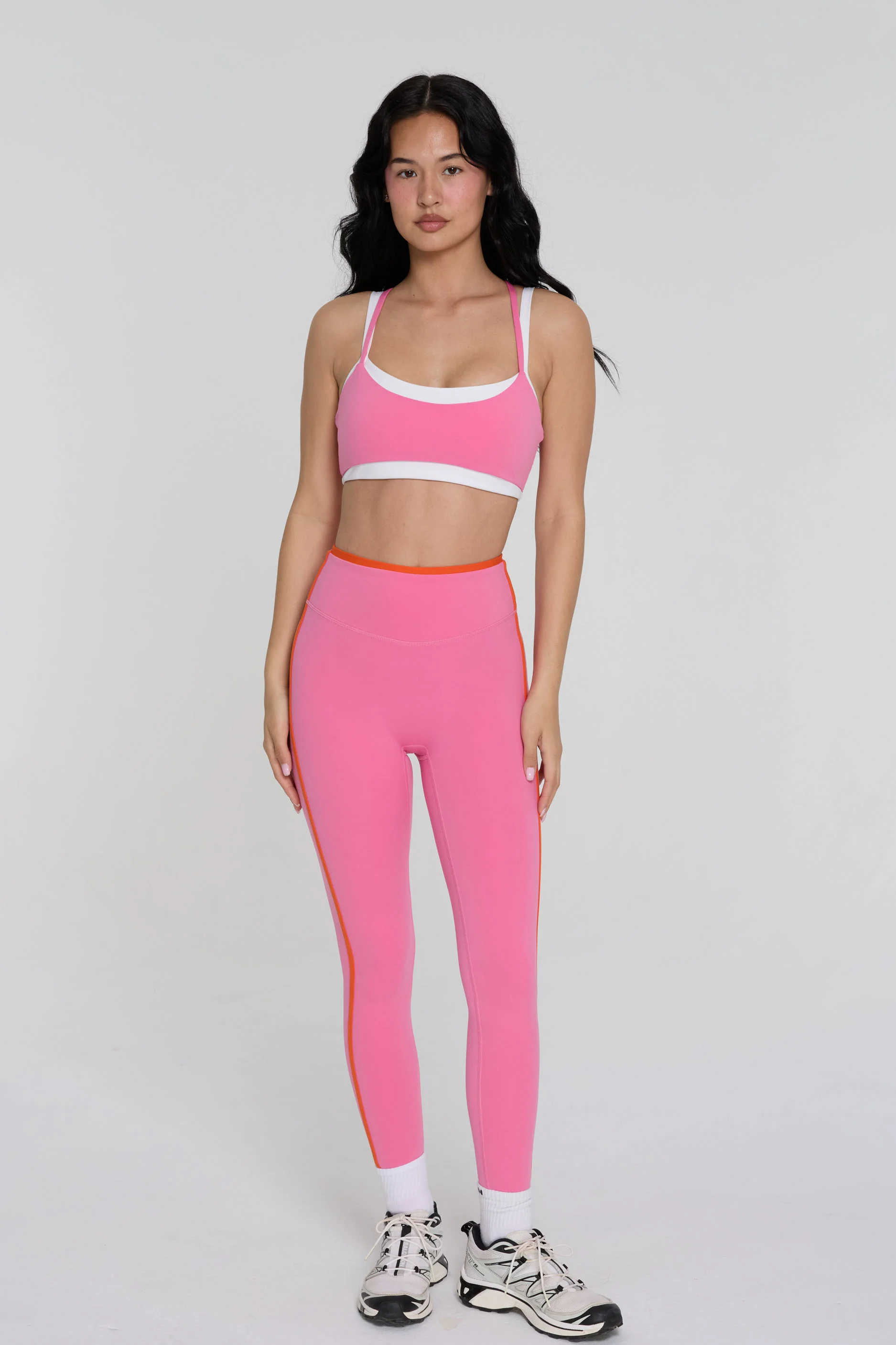 Two Tone Leggings - Peony/Poppy - Image 3