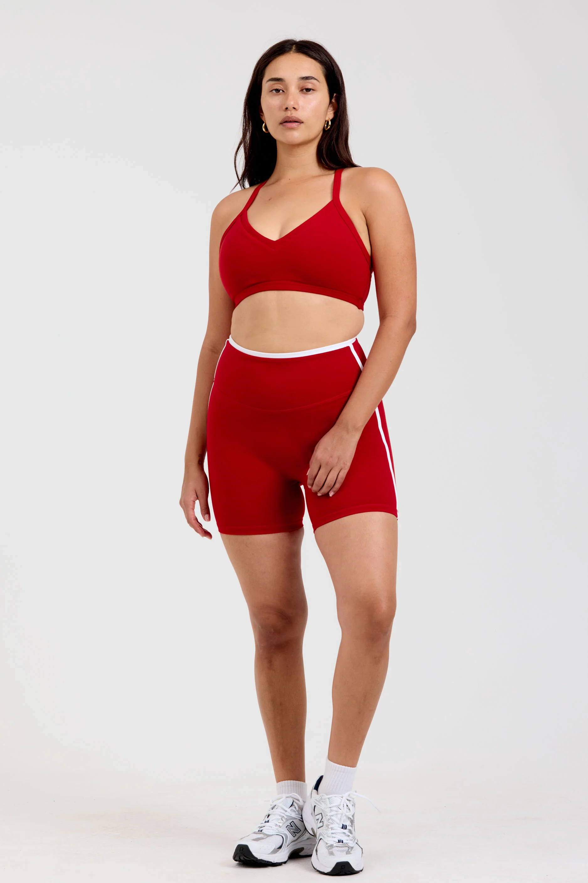 Two Tone Shorts - Cherry/White - Image 5