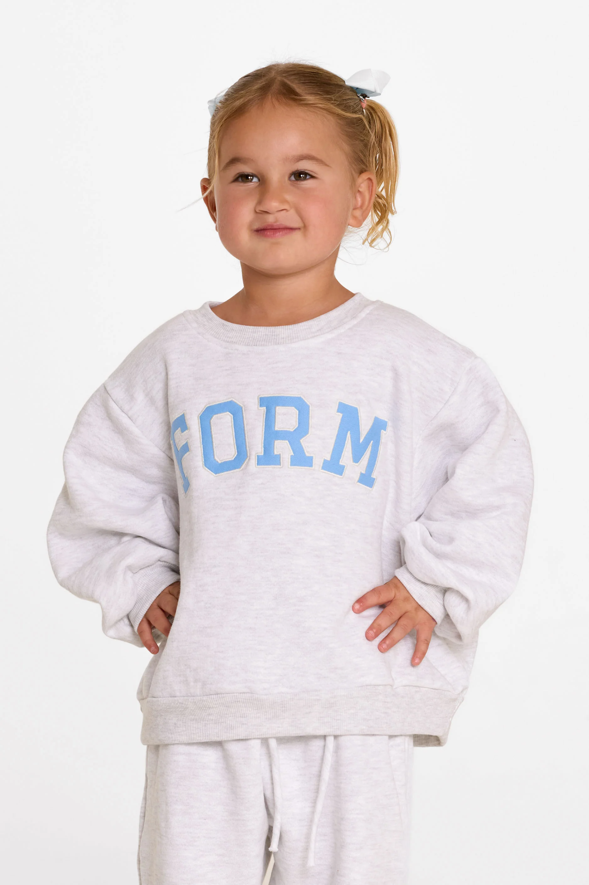 uniFORM Baby Crewneck - Heather Grey/Baby Blue - Image 4