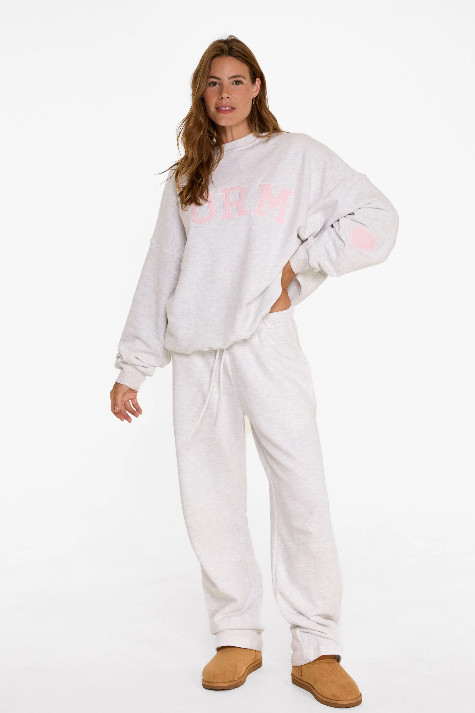 uniFORM Crewneck - Heather Grey/Baby Pink - Image 3