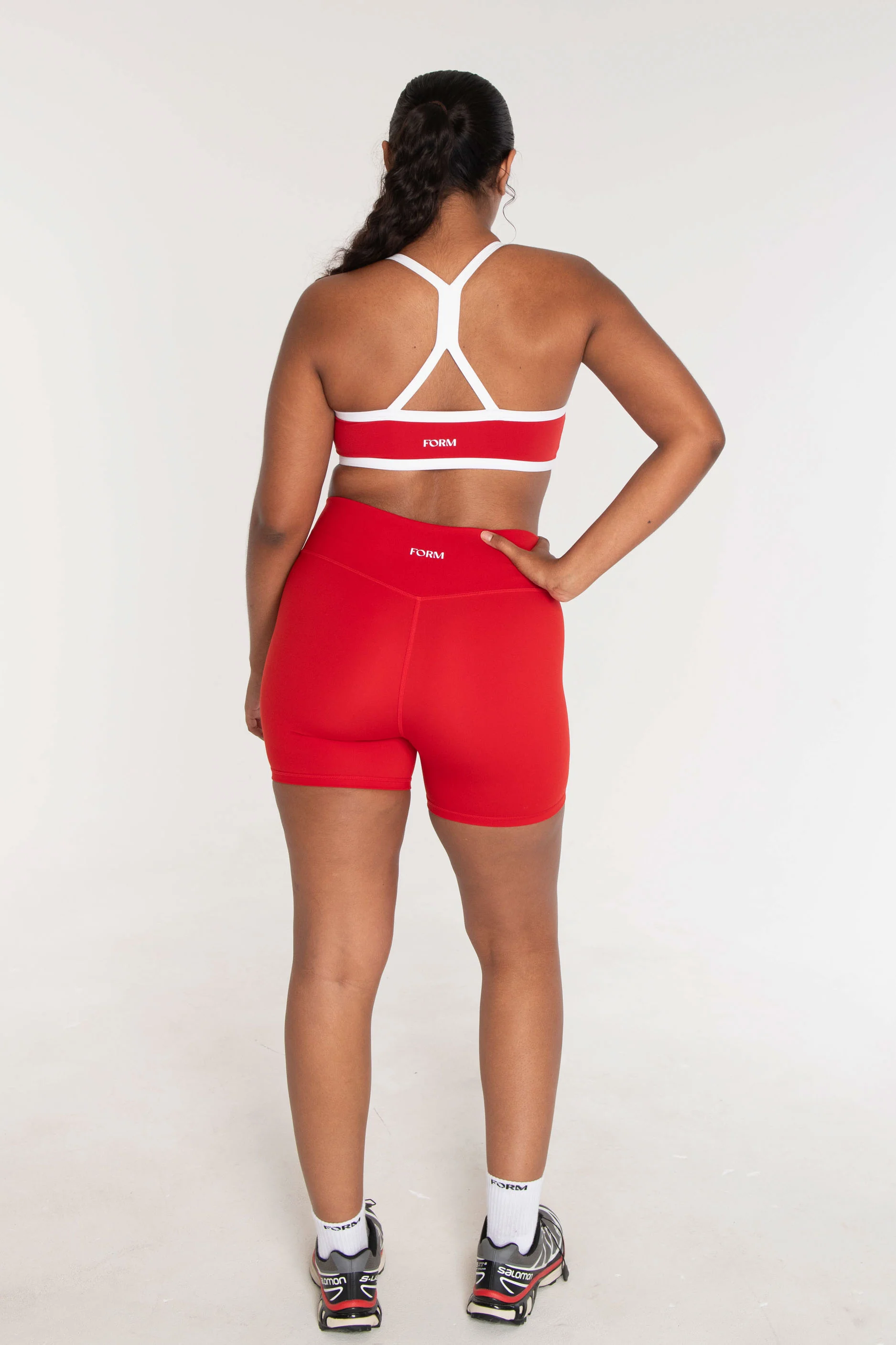V-Neck Bra - Cherry/White - Image 2