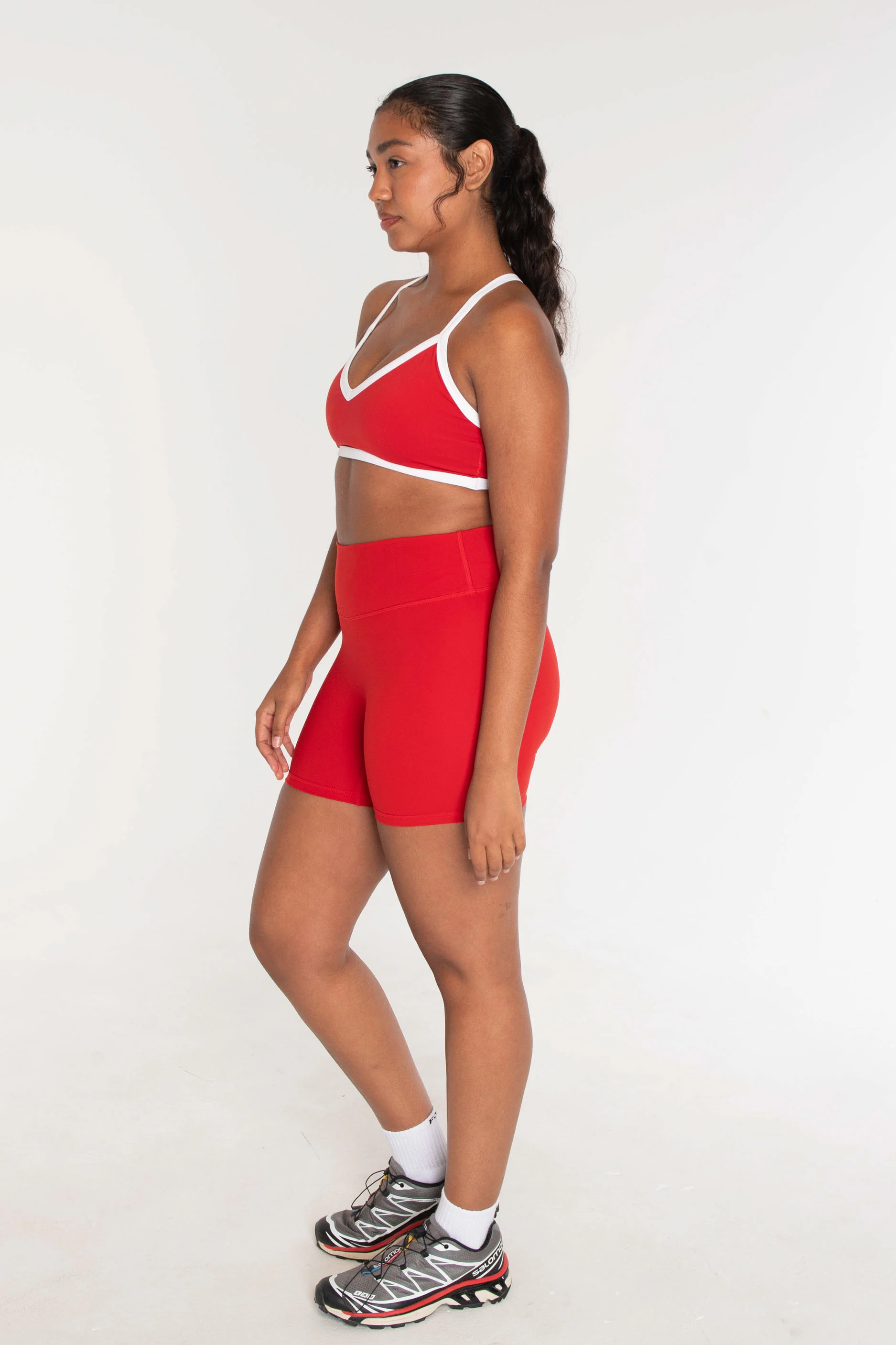 V-Neck Bra - Cherry/White - Image 4