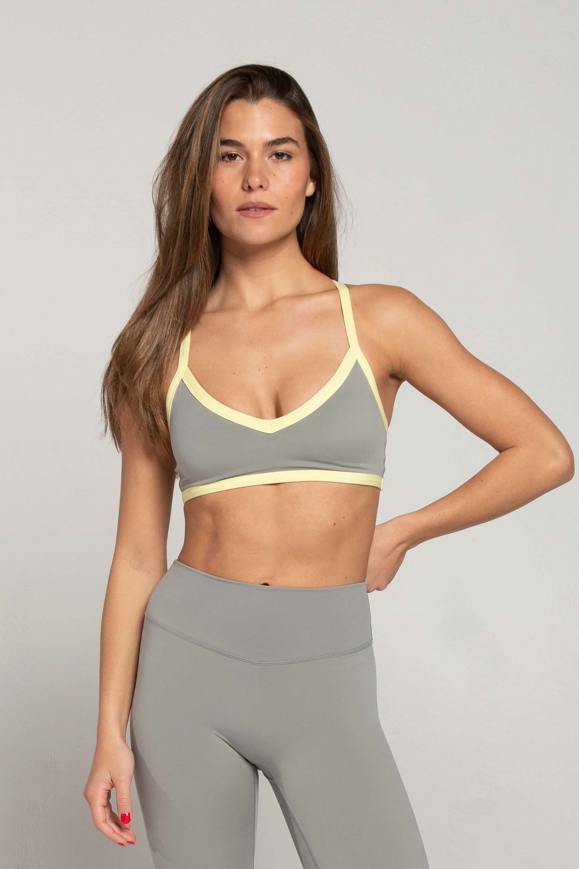 V-Neck Bra - Slate/Lemon - Image 2