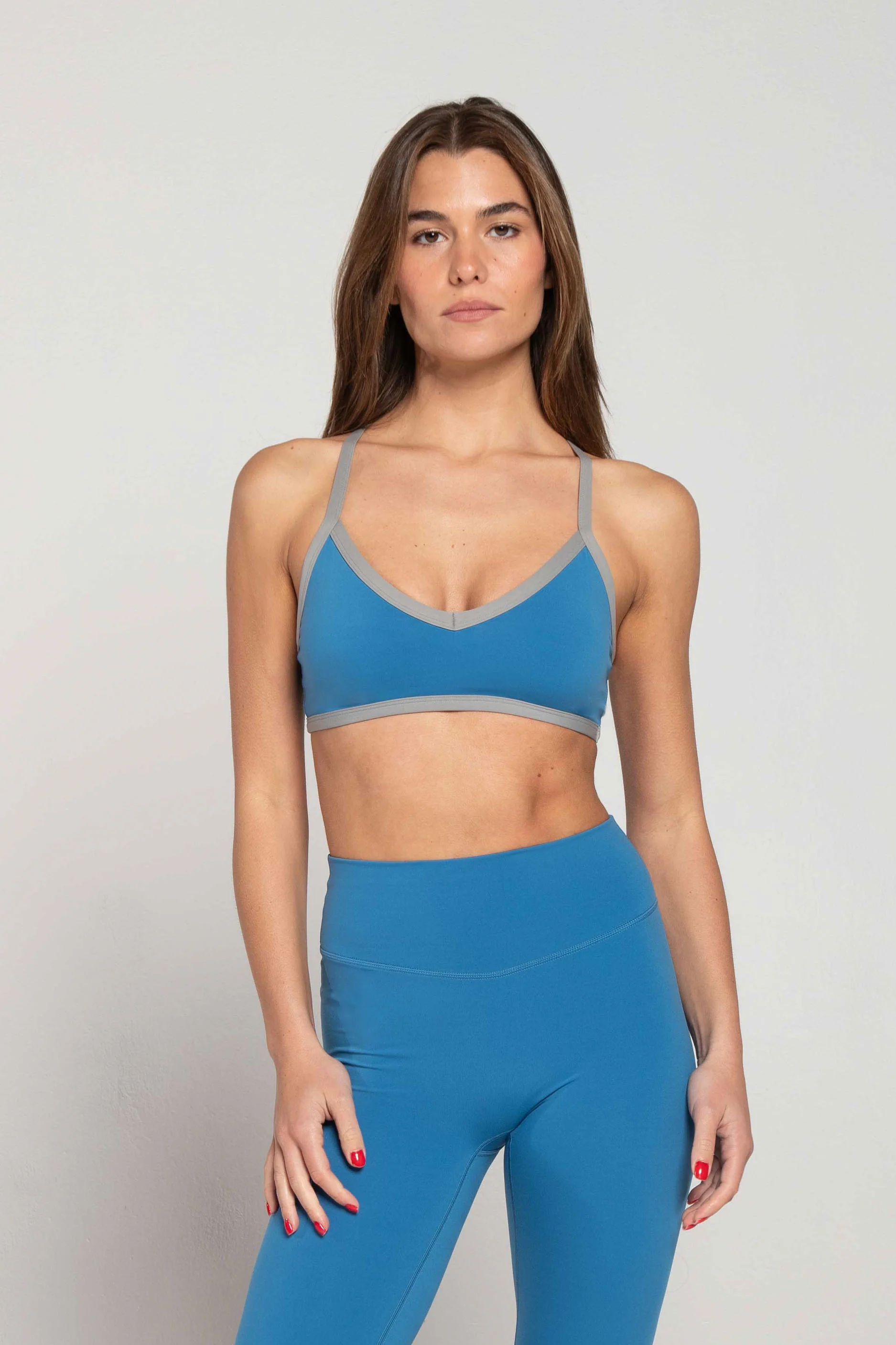 V-Neck Bra - Waves/Slate