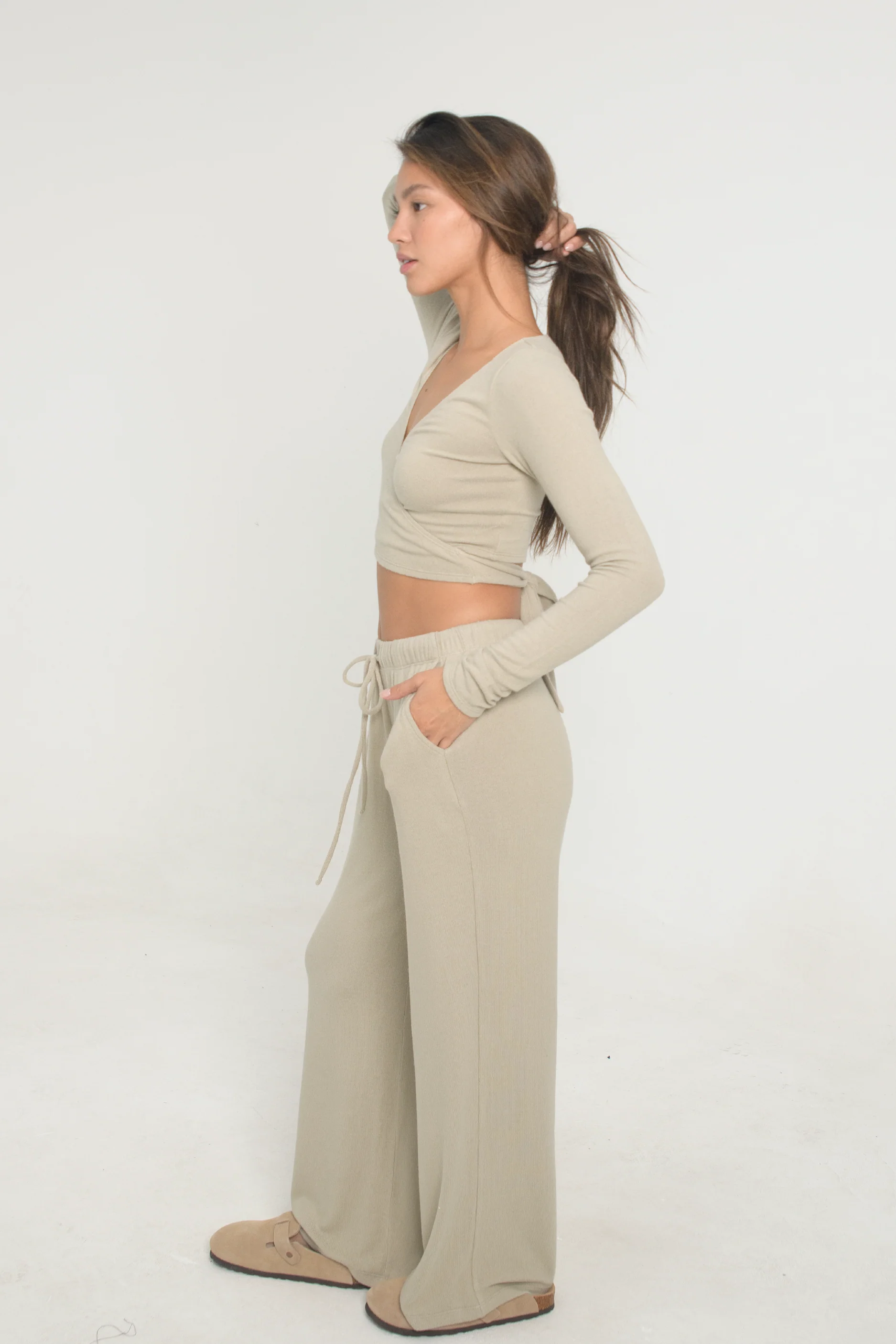 Wrap Sweater - Oatmeal - Image 3