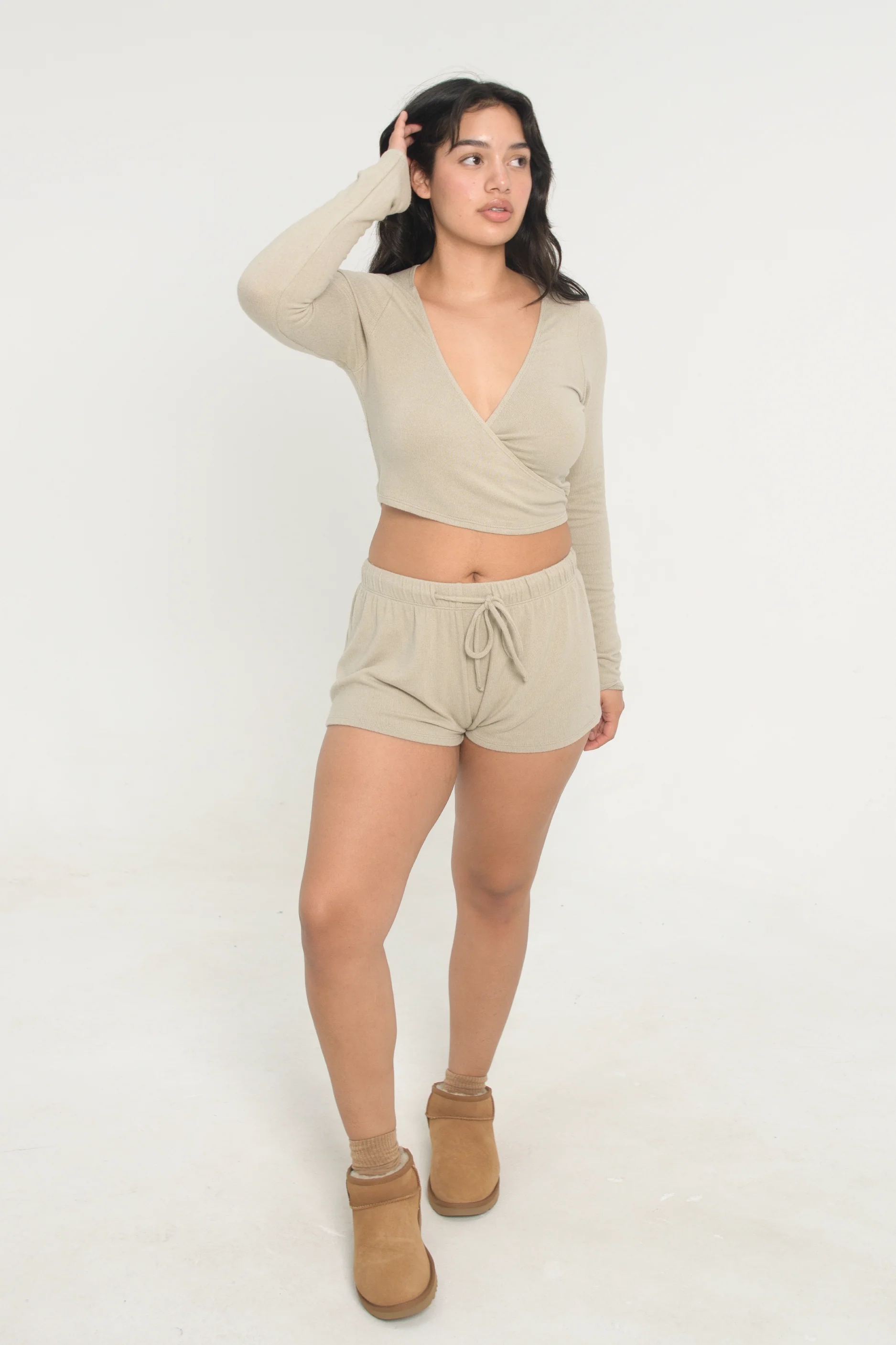 Wrap Sweater - Oatmeal - Image 5